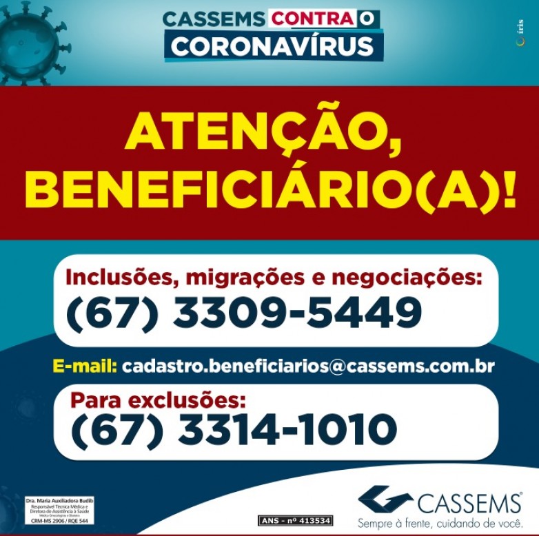 CORONAVÍRUS - AVISO CASSEMS